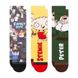 Stance X Family Guy Collaboration Family Values 3 Pack Socks Medium Men's 6-8.5